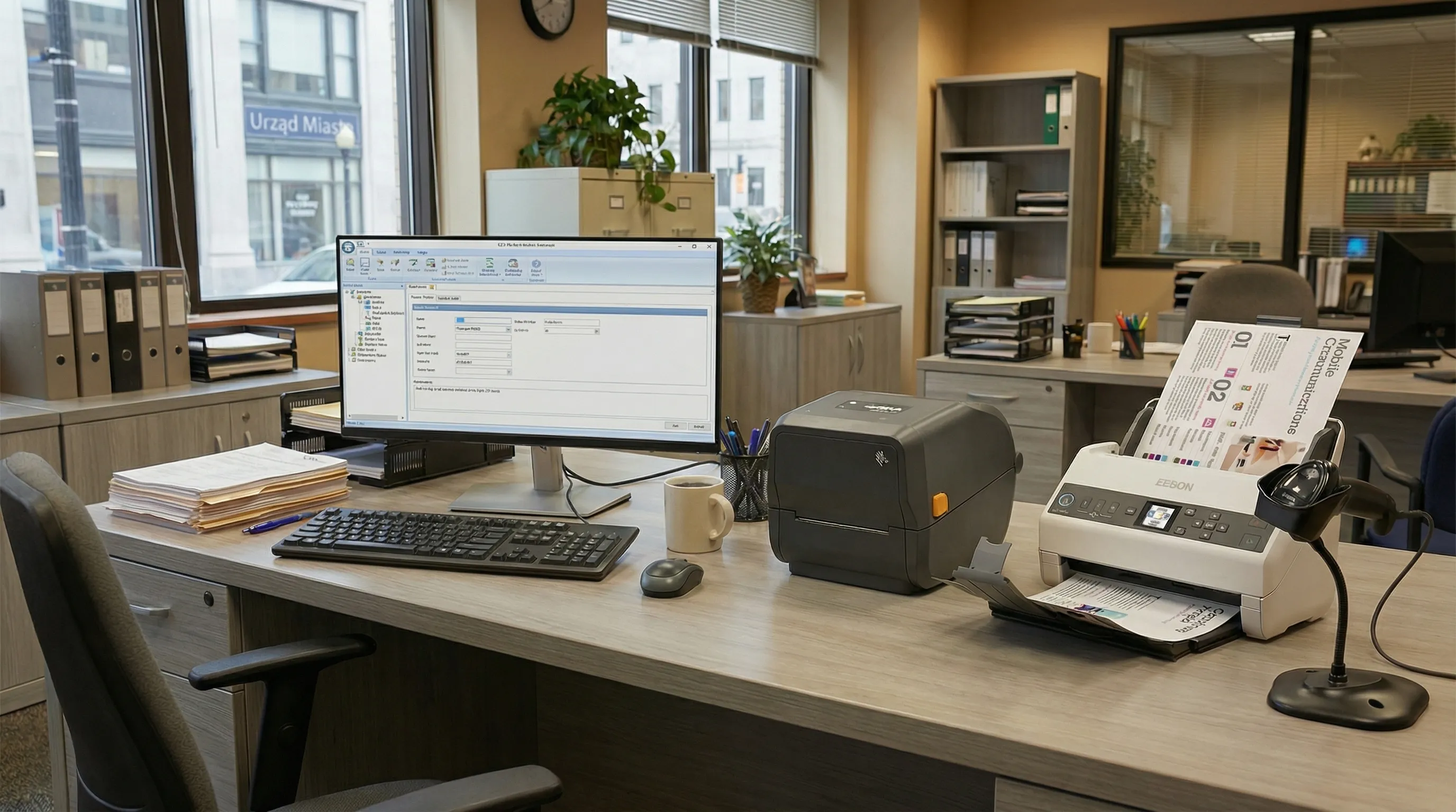 Zestaw sprzętu EZD RP - skaner, drukarka etykiet, czytnik kodów